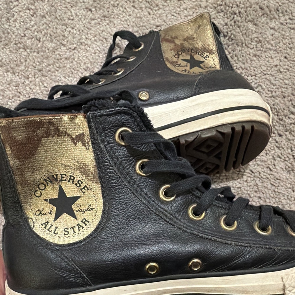 Women's 8 Converse Chuck Taylor All Star Chelsea Boot High Top Black Leather